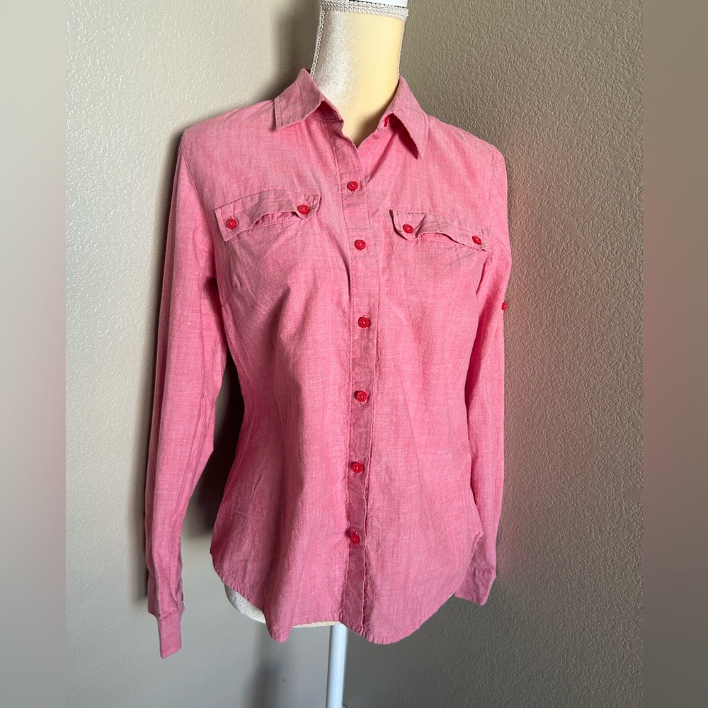 Tommy Hilfiger pink linen cotton blouse M